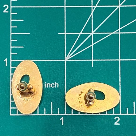 Swank Cuff Links Gold Tone Oval Abstract Design - Picture 6 of 6